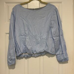 Maeve Blue Cropped Long sleeve top